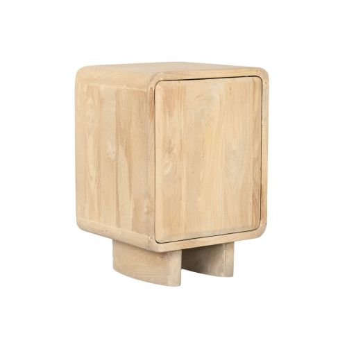 Mesita de Noche en Madera de Roble Color Natural MB-221377