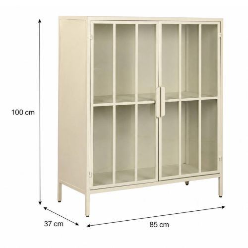 Aparador Estructura de Metal con Puertas de Cristal Templado MB-227915