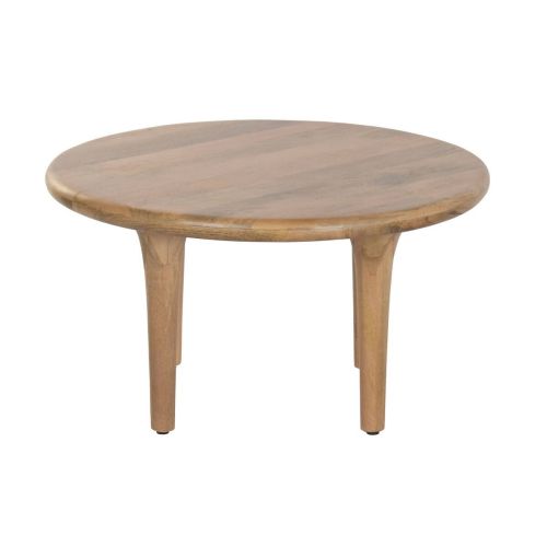 Mesa de Centro Estructura Redonda de Madera de Mango Marrón MB-223557