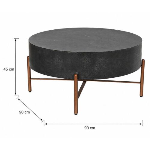 Mesa de Centro Estructura Redonda de Madera de Mango y Metal MB-205747