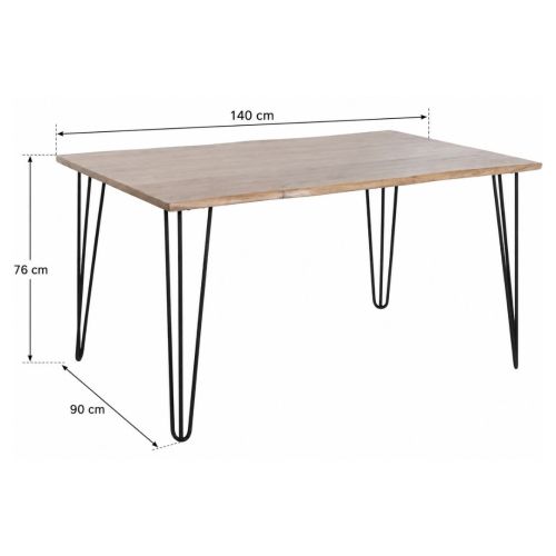 Mesa de Comedor Estructura de Acacia con Estructura Metálica MB-226328