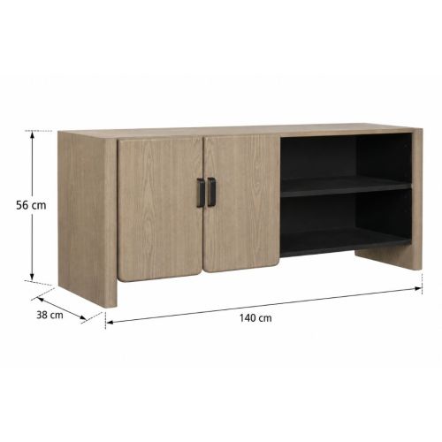 Mueble TV Estructura de Madera de Abeto y Metal Marrón 140 cm MB-219969