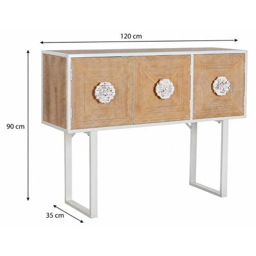 Consola de Recibidor Estructura de Madera de Abeto y Metal Blanco MB-206500