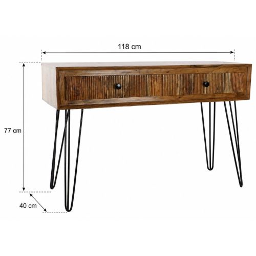 Consola de Recibidor Estructura de Acacia con 2 Cajones y Metal MB-177696