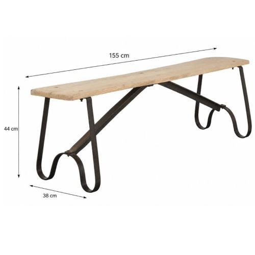 Banco en Madera de Teca y Hierro MB-224029