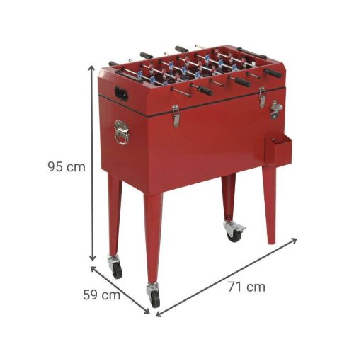 Nevera Futbolín MB-224497 Metálica con Ruedas Roja MB-224497