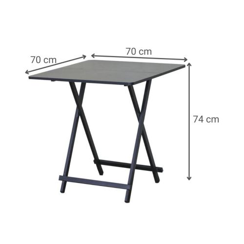 Mesa Plegable Estructura en Madera y Metal Negro 311939