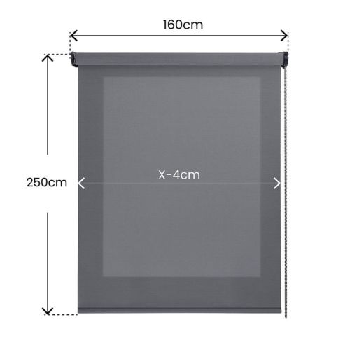 Estor Enrollable Screen Gris Grafito 160x250 cm SCREEN PRO