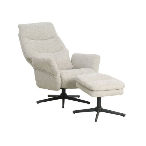 Sillón con Reposapiés BRUNO Respaldo Reclinable Gris Claro