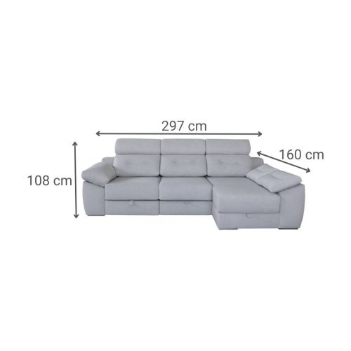 Chaise Longe con Arcón KIMI Asientos Deslizantes Izquierda