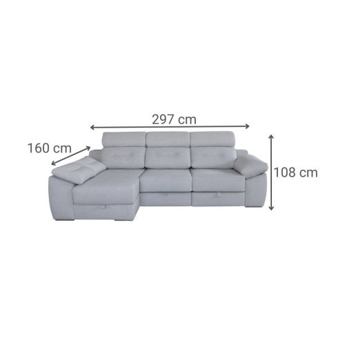 Chaise Longe con Arcón KIMI Asientos Deslizantes Derecha