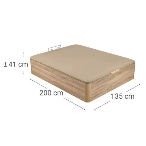 Canapé Abatible de Madera Color Natural 135x200 Naturbox 2.0 PLUS PIKOLIN AP11544
