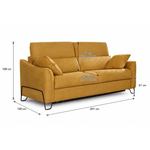 Sofá Cama ADELA de 3 Plazas con Cama 140x200 Italiana