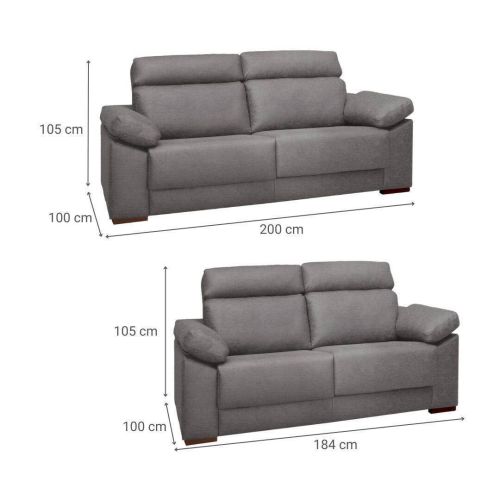 Conjunto Sofás 3+2 Plazas GENIL Tapizado en Tela