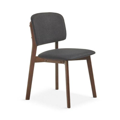 Silla de Comedor Tapizada Estructura Madera Nogal DC-901