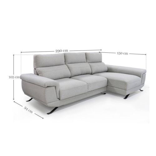 Sofá Chaise Longue Derecha con Arcón y Asientos Deslizantes DIMAR