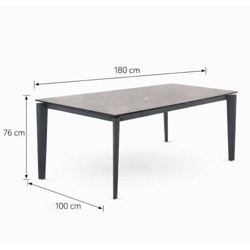 Mesa de Comedor Extensible con Patas Metálicas Negras GABAR 11605