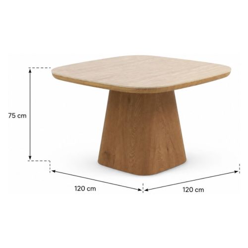 Mesa de Comedor Cuadrada GABAR de Tablero de Madera y Encimera de Cerámica 11420