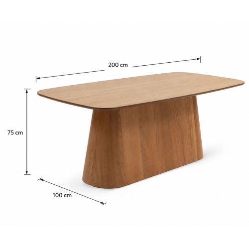 Mesa de Comedor Rectangular GABAR de Tablero Contrachapada de Madera de Roble 11421