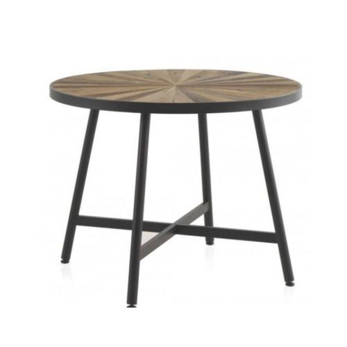 Mesa Redonda de Madera Laminada con Pie Metálico GARBAR 10235