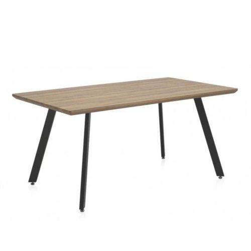 Mesa de Comedor Efecto Roble y Pie Metálico GABAR 10308