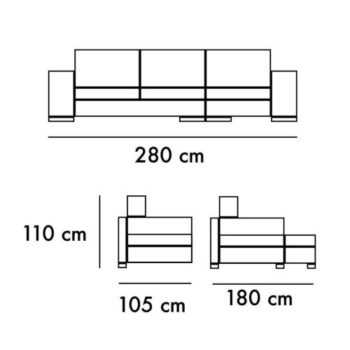 Chaise Longue Derecha LIVERPOOL con Asientos Deslizantes y Arcón