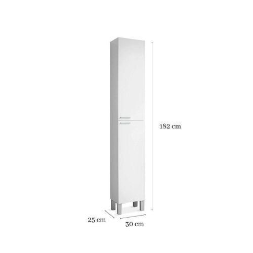 Columna de Baño KONCEPT Blanca con 2 Puertas y 4 Estantes 305260BO