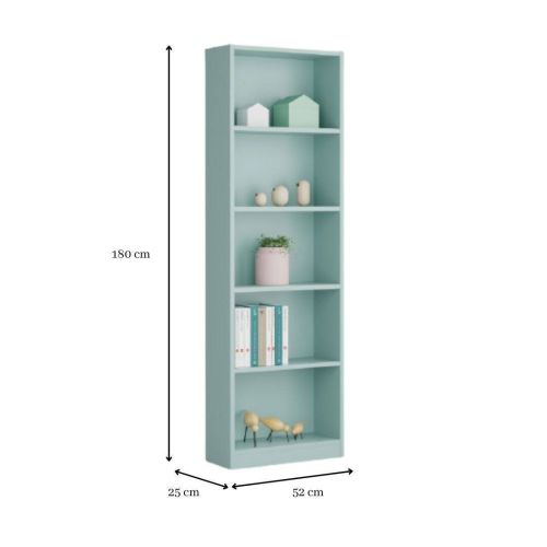 Estantería de melamina verde acqua de 5 estantes 005422J