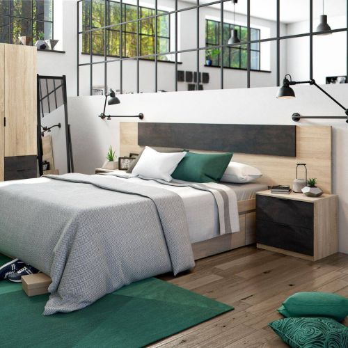 Cabecero NOON de 150 cm y dos mesitas con dos cajones 0X6075F