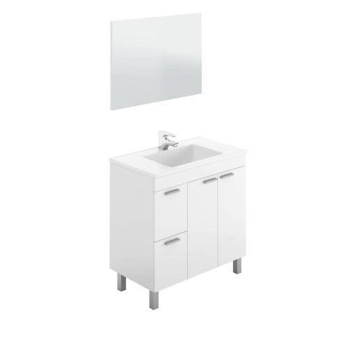 Conjunto de Baño AKTIVA de 80 cm con 2 Puertas Blanco Brillo 305450BO