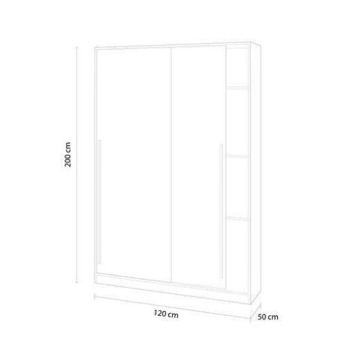 Armario de Puertas Correderas noon plus Blanco Artik y Cemento 0L8552A