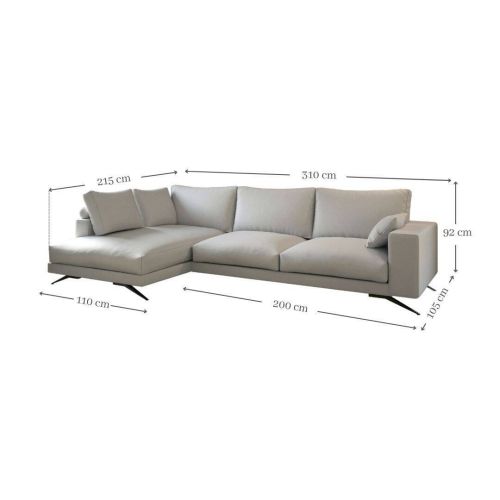 Sofá Chaise Longue MERCURY Derecha con Cojines