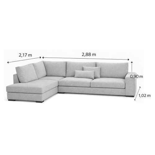 Sofá Chaise Longue HORUS Izquierda de 284 cm Tapizado en Tela