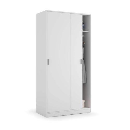 Armario Dormitorio Juvenil Blanco de 2 Puertas Correderas MAX019O