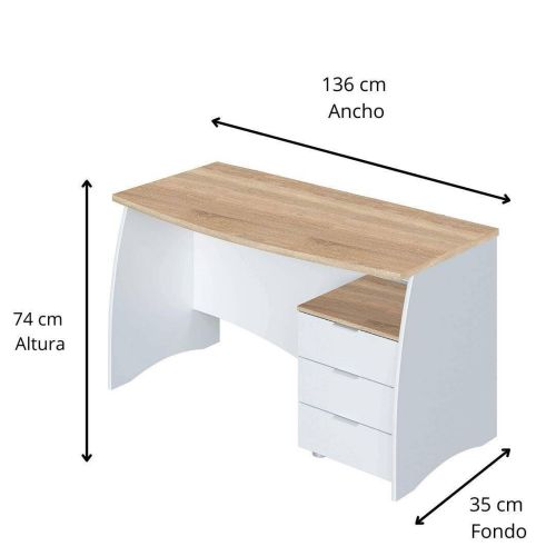 Mesa de Despacho ESTIL en Blanco Artik y Roble Canadian 0F4625A