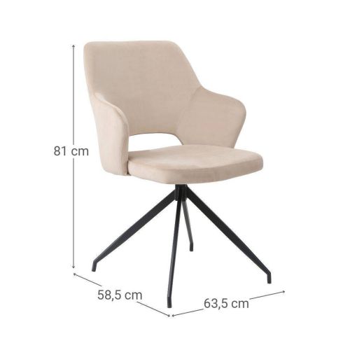 Silla de Comedor Giratoria con Tapizado de Terciopelo GILDA