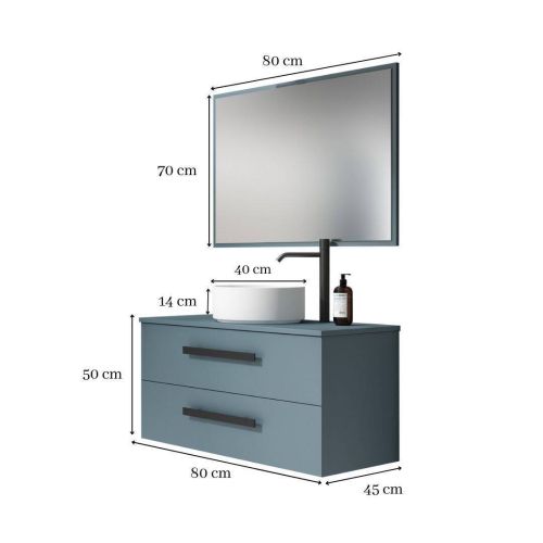 Conjunto de Baño CAIRO de Color Azul Mate