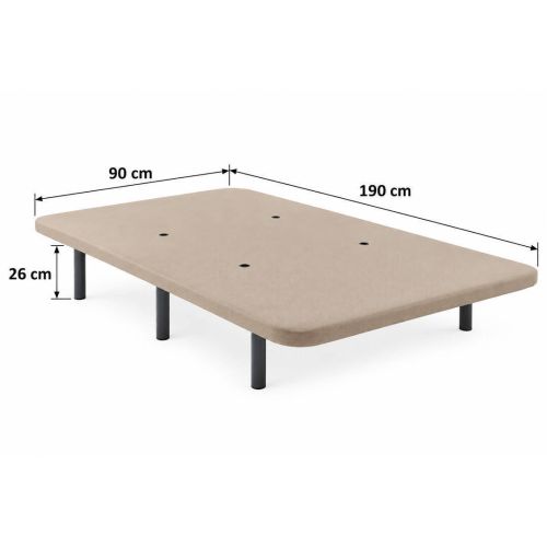 Base Tapizada 3D VEGA de 90x190 cm en Tela Beige