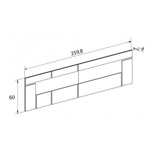 Cabecero de 260 cm modelo RAMBLA en Ceniza y Negro con luces LED