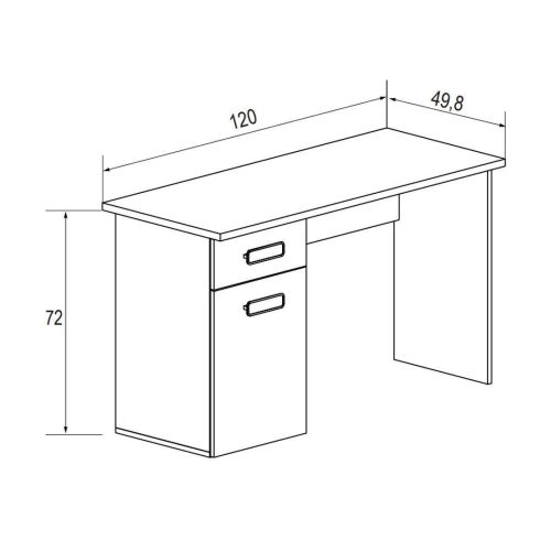 Escritorio con Cajón CHAMPION de 120 cm Cambrian y Blanco