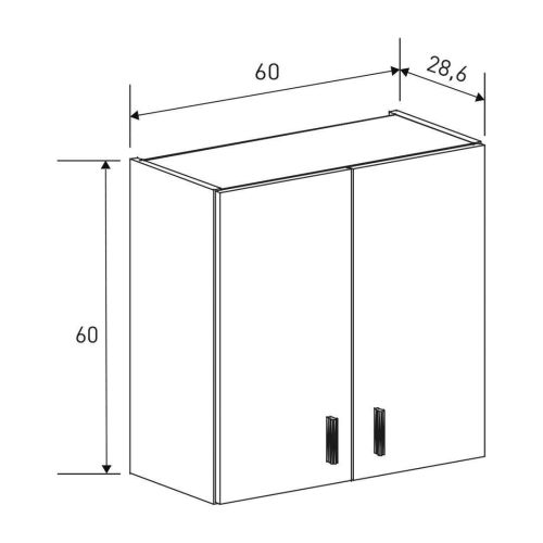 Mueble Auxiliar de Cocina AURA Alto de 2 Puertas de Melamina