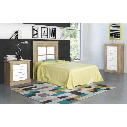 Dormitorio Juvenil CHELLEN Color Cambria-Blanco WEBCHELL05CBB