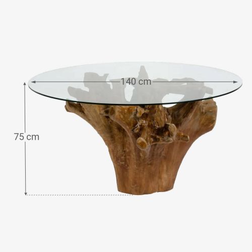 Mesa de Comedor DELFOS con Base de Tronco de Teca 607433