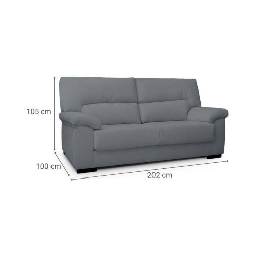 Sofá 3 Plazas DAURO 202 cm Tapizado en Poliéster