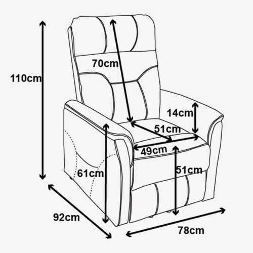 Sillón Relax Manual EBRO Tapizado en Poliéster