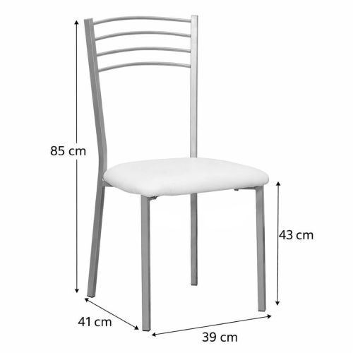 Silla de Cocina Metálica y Tapizada en Polipiel