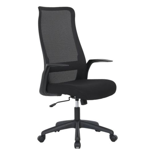 Silla de Oficina con Respaldo Alto NINFA de Tela color Negro