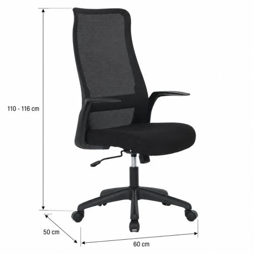 Silla de Oficina con Respaldo Alto NINFA de Tela color Negro
