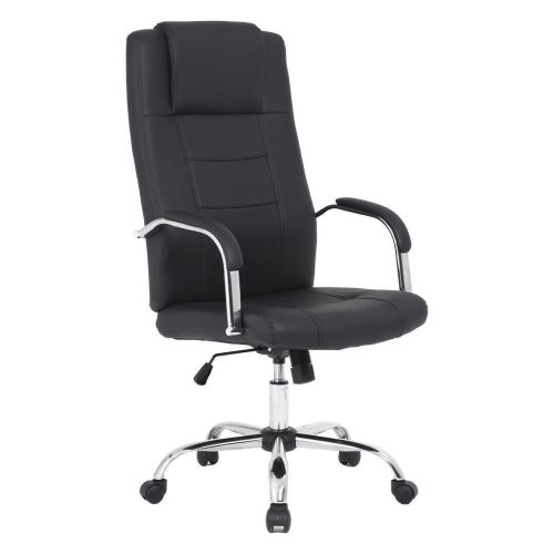 Sillón de Oficina con Ruedas MAUI de Polipiel Negra