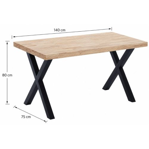 Mesa de Comedor BARCA de Superficie de Madera Roble y Patas de Metal MBLMES0000014A